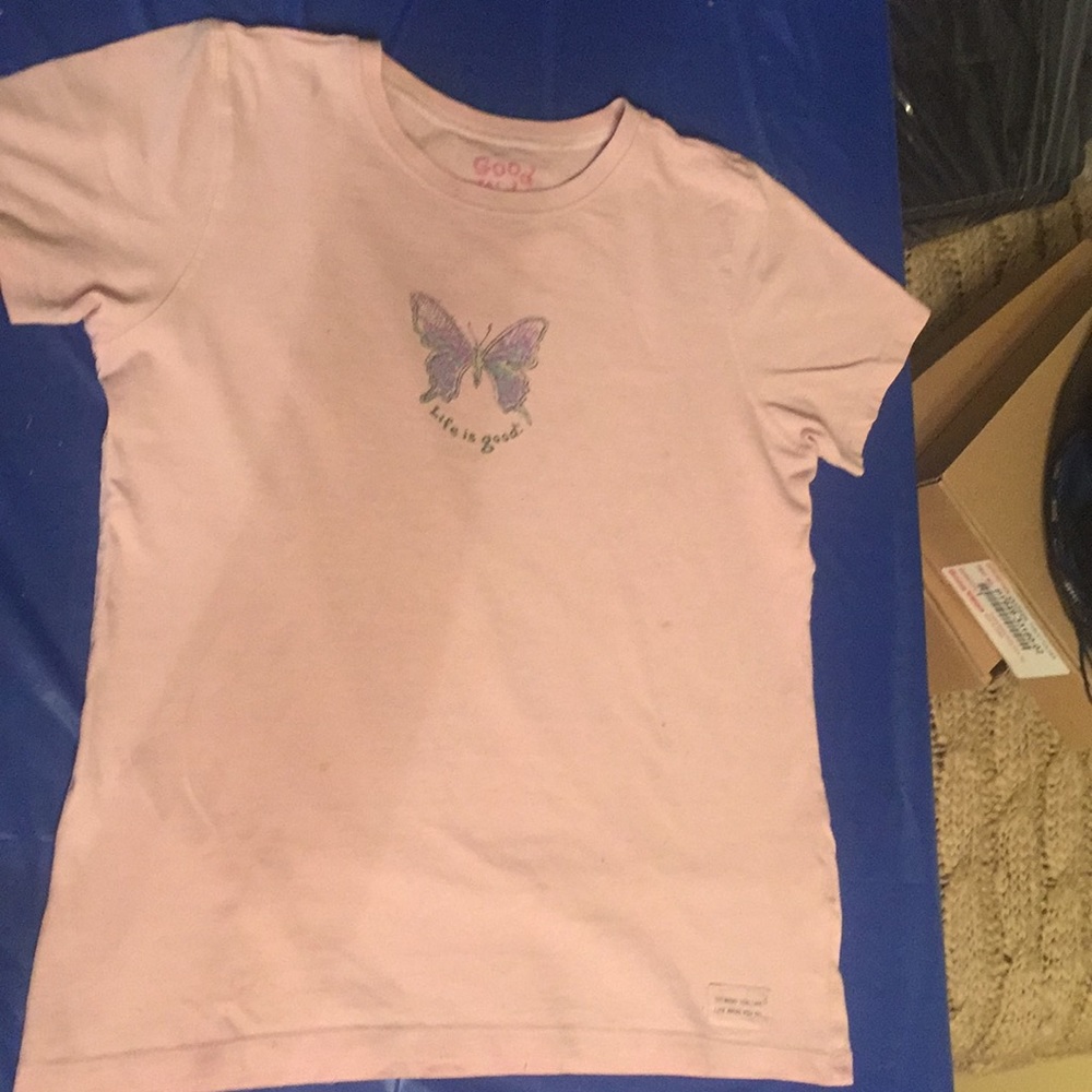 Life is good buttery pink shirt